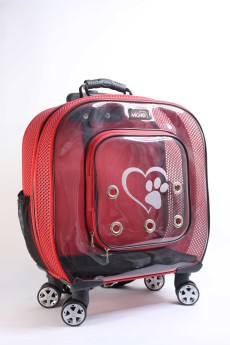Migno Pet - 0542 220 38 06 | MİGNO Prestige Model Fileli Kedi Köpek Taşıma Çantaları Küçük - Kırmızı