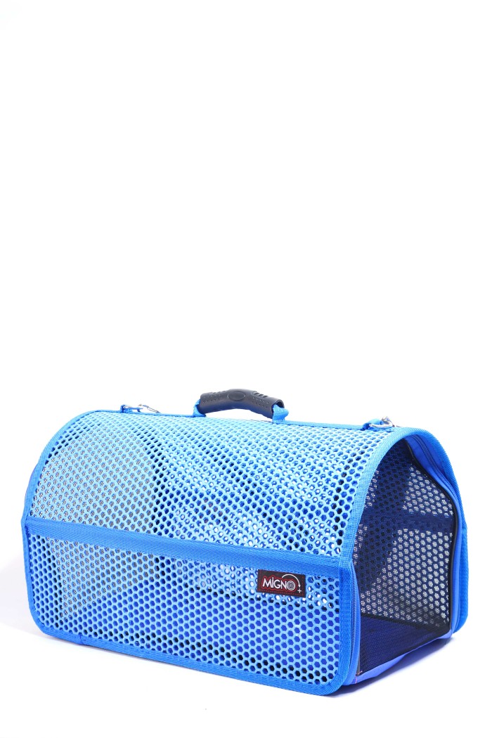 Migno Pet - 0542 220 38 06 | MİGNO FLYBAG Voyager Fileli Model Kedi Köpek Taşıma Çantaları - Mavi