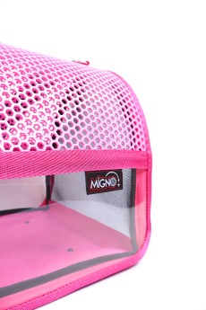 Migno Pet - 0542 220 38 06 | MİGNO FLYBAG Voyager Fileli-Şeffaf Model Kedi Köpek Taşıma Çantaları - Pembe