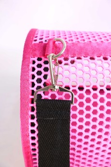 Migno Pet - 0542 220 38 06 | MİGNO FLYBAG Voyager Fileli-Şeffaf Model Kedi Köpek Taşıma Çantaları - Pembe