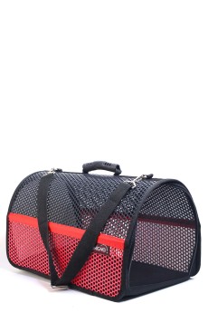 Migno Pet - 0542 220 38 06 | MİGNO FLYBAG Voyager Fileli Model Kedi Köpek Taşıma Çantaları - Kırmızı-Siyah