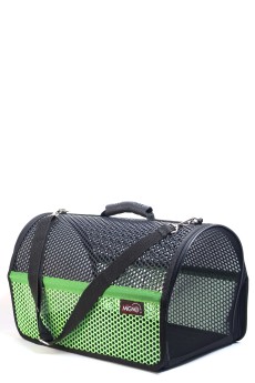 Migno Pet - 0542 220 38 06 | MİGNO FLYBAG Voyager Fileli Model Kedi Köpek Taşıma Çantaları - Yeşil-Siyah