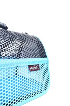 Migno Pet - 0542 220 38 06 | MİGNO FLYBAG Voyager Fileli Model Kedi Köpek Taşıma Çantaları - Turkuaz-Siyah