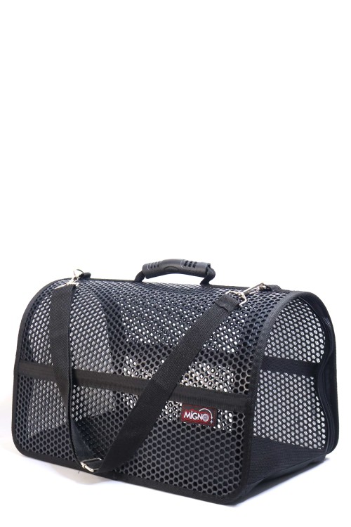 Migno Pet - 0542 220 38 06 | MİGNO FLYBAG Voyager Fileli Model Kedi Köpek Taşıma Çantaları - Siyah