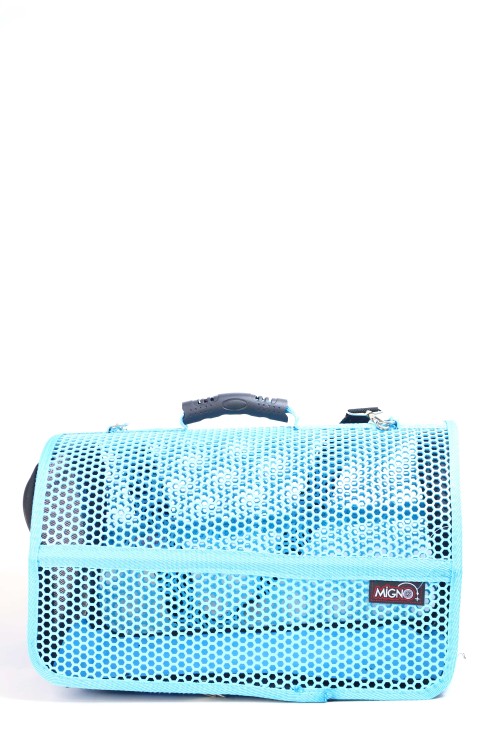 Migno Pet - 0542 220 38 06 | MİGNO FLYBAG Voyager Fileli Model Kedi Köpek Taşıma Çantaları - Turkuaz