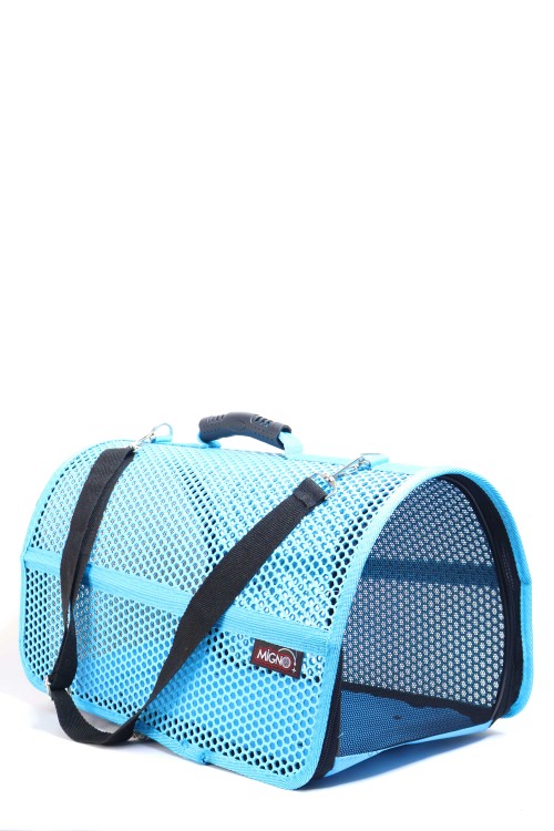 Migno Pet - 0542 220 38 06 | MİGNO FLYBAG Voyager Fileli Model Kedi Köpek Taşıma Çantaları - Turkuaz