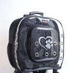 MİGNO Prestige Model Fileli-Şeffaf Kedi Köpek Taşıma Çantaları Küçük - Siyah