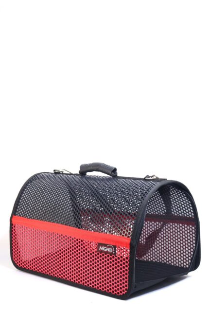 MİGNO FLYBAG Voyager Fileli Model Kedi Köpek Taşıma Çantaları - Kırmızı-Siyah
