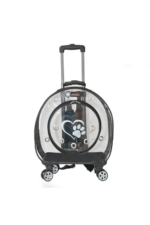 MİGNO Küçük Şeffaf- Fileli Model Kedi Köpek Taşıma Çantası Siyah - Görsel 3