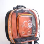 MİGNO Prestige Model Fileli-Şeffaf Kedi Köpek Taşıma Çantaları Büyük - Turuncu