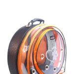 MİGNO Astronot Model Kedi Köpek Taşıma Çantası Şeffaf Fileli Siyah Turuncu