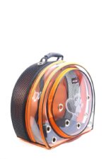 MİGNO Astronot Model Kedi Köpek Taşıma Çantası Şeffaf Fileli Siyah Turuncu