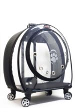 MİGNO Jumbo Model Kedi Köpek Taşıma Çantası Şeffaf Fileli Siyah