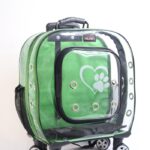 MİGNO Prestige Model Şeffaf Kedi Köpek Taşıma Çantaları Büyük - Yeşil