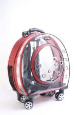 MİGNO Küçük Şeffaf- Fileli Model Kedi Köpek Taşıma Çantası Kırmızı