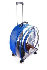 MİGNO Jumbo Model Kedi Köpek Taşıma Çantası Şeffaf Fileli Mavi - Görsel 3