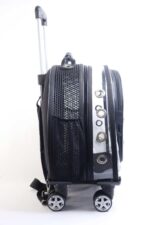 MİGNO Space Model Kedi Köpek Taşıma Çantası Fileli Şeffaf Siyah - Görsel 3