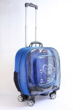 MİGNO Prestige Model Fileli Kedi Köpek Taşıma Çantaları Büyük - Mavi - Görsel 2