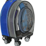 MİGNO Büyük Fileli Model Kedi Köpek Taşıma Çantası Gri - Mavi