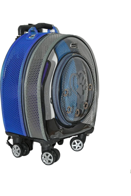 MİGNO Büyük Fileli Model Kedi Köpek Taşıma Çantası Gri - Mavi