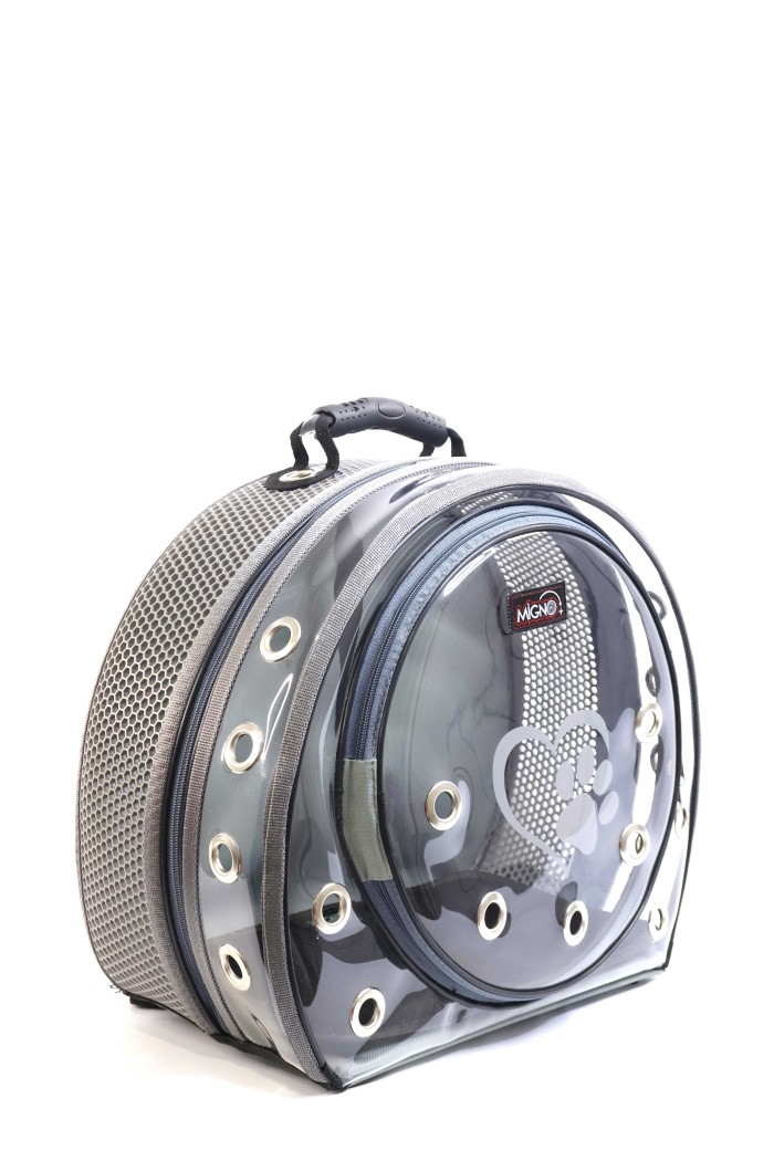 2a8a54ac7d56115ce8d0f9137df0b17a.jpg MİGNO Astronot Model Kedi Köpek Taşıma Çantası Şeffaf Fileli Gri - Görsel 1