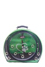 MİGNO Astronot Model Kedi Köpek Taşıma Çantası Şeffaf Fileli Siyah Yeşil - Görsel 2