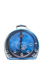 MİGNO Astronot Model Kedi Köpek Taşıma Çantası Şeffaf Fileli Siyah Turkuaz - Görsel 2