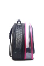 MİGNO Astronot Model Kedi Köpek Taşıma Çantası Şeffaf Fileli Siyah Pembe - Görsel 3