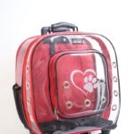 MİGNO Prestige Model Şeffaf Kedi Köpek Taşıma Çantaları Büyük  - Kırmızı