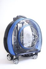 MİGNO Büyük Fileli Model Kedi Köpek Taşıma Çantası Mavi - Siyah