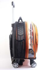 MİGNO Space Model Kedi Köpek Taşıma Çantası Fileli Şeffaf Turuncu - Görsel 3