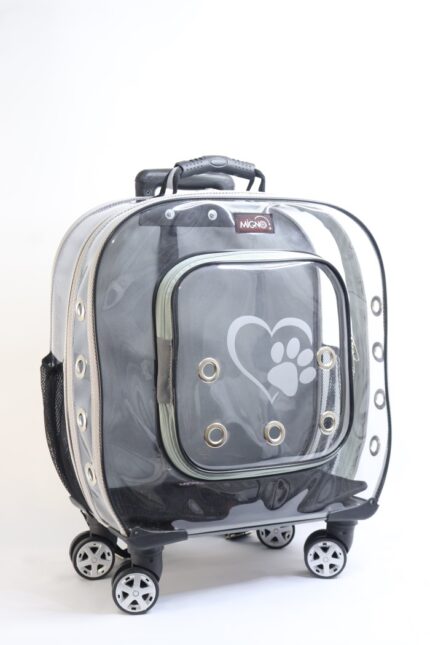 MİGNO Prestige Model Şeffaf Kedi Köpek Taşıma Çantaları Küçük - Gri