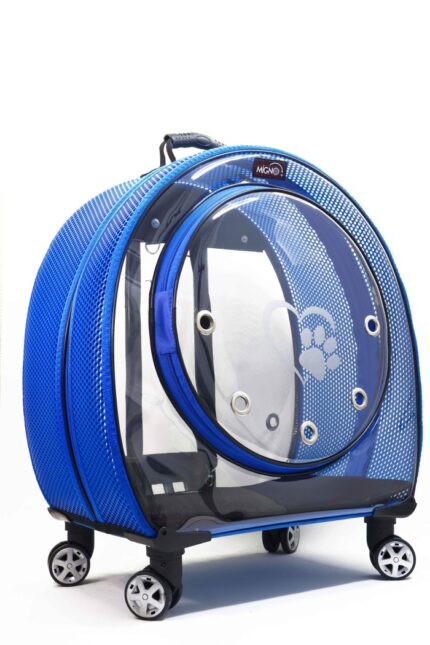 MİGNO Jumbo Model Kedi Köpek Taşıma Çantası Fileli Mavi