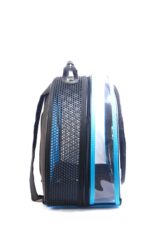 MİGNO Astronot Model Kedi Köpek Taşıma Çantası Şeffaf Fileli Siyah Turkuaz - Görsel 3