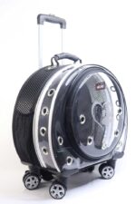 MİGNO Space Model Kedi Köpek Taşıma Çantası Fileli Şeffaf Beyaz