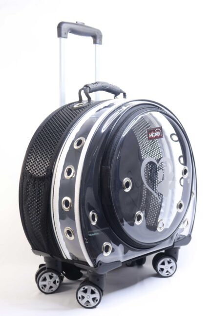 MİGNO Space Model Kedi Köpek Taşıma Çantası Fileli Şeffaf Beyaz