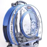 MİGNO Küçük Şeffaf - Fileli Model Kedi Köpek Taşıma Çantası Mavi