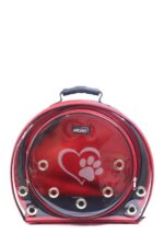 MİGNO Astronot Model Kedi Köpek Taşıma Çantası Şeffaf Fileli Siyah Kırmızı - Görsel 2