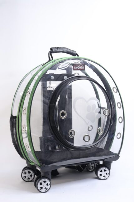 MİGNO Küçük Şeffaf Model Kedi Köpek Taşıma Çantası Yeşil