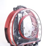 MİGNO Büyük Şeffaf- Fileli Model Kedi Köpek Taşıma Çantası Kırmızı