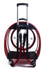 MİGNO Jumbo Model Kedi Köpek Taşıma Çantası Şeffaf Fileli Kırmızı - Görsel 5