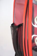 MİGNO Prestige Model Şeffaf Kedi Köpek Taşıma Çantaları Büyük - Kırmızı - Görsel 4