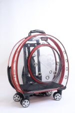 MİGNO Küçük Şeffaf Model Kedi Köpek Taşıma Çantası Kırmızı