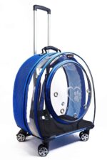 MİGNO Jumbo Model Kedi Köpek Taşıma Çantası Şeffaf Fileli Mavi - Görsel 2