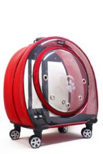 MİGNO Jumbo Model Kedi Köpek Taşıma Çantası Fileli Kırmızı