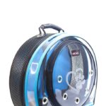 MİGNO Astronot Model Kedi Köpek Taşıma Çantası Şeffaf Fileli Siyah Turkuaz