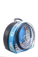 MİGNO Astronot Model Kedi Köpek Taşıma Çantası Şeffaf Fileli Siyah Turkuaz