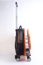 MİGNO Prestige Model Fileli-Şeffaf Kedi Köpek Taşıma Çantaları Küçük - Turuncu - Görsel 3