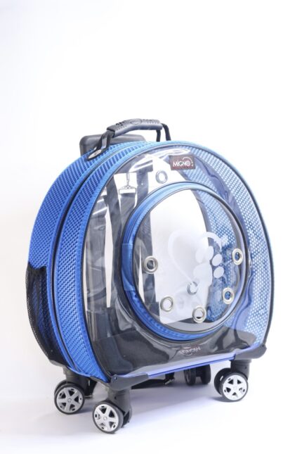 MİGNO Küçük Fileli Model Kedi Köpek Taşıma Çantası Mavi