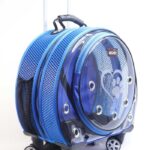 MİGNO Space Model Kedi Köpek Taşıma Çantası Fileli Mavi